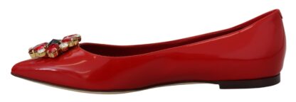 Dolce & Gabbana - Red Suede Crystal Loafers - Exquisite Elegance