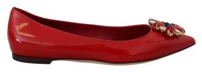 Dolce & Gabbana - Red Suede Crystal Loafers - Exquisite Elegance