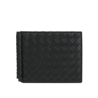 Bottega Veneta - Bottega Veneta Unisex Intercciaco Woven Black Leather Long wallet