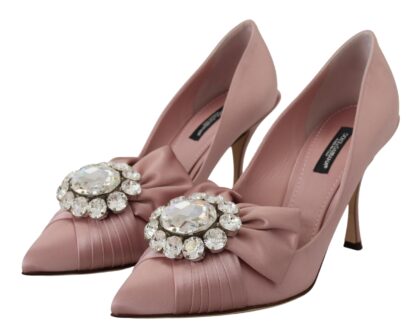 Dolce & Gabbana - Crystal-Embellished Silk Bow Pumps