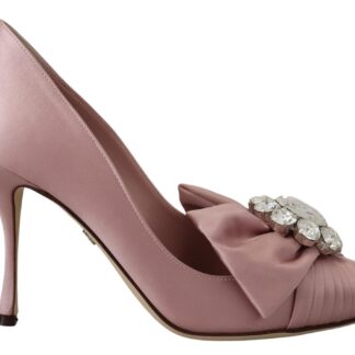 Dolce & Gabbana - Elegant Pink Silk Slide Sandals