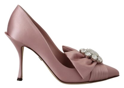 Dolce & Gabbana - Crystal-Embellished Silk Bow Pumps