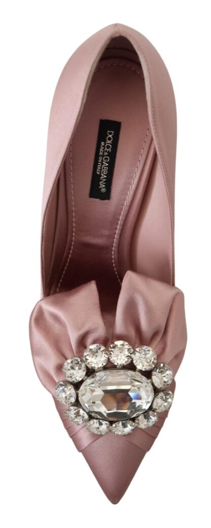 Dolce & Gabbana - Crystal-Embellished Silk Bow Pumps