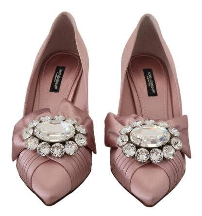 Dolce & Gabbana - Crystal-Embellished Silk Bow Pumps