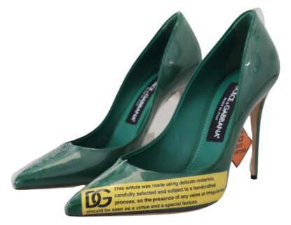 Dolce & Gabbana - Emerald Elegance Leather Heels Pumps