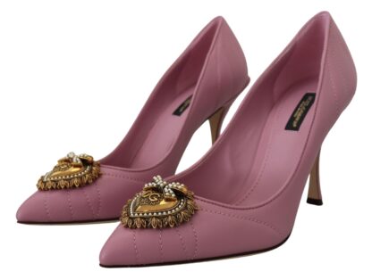 Dolce & Gabbana - Devotion Leather Heels in Pink