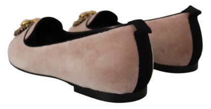 Dolce & Gabbana - Elegant Pink Velvet Devotion Loafers