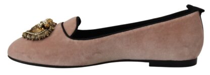 Dolce & Gabbana - Elegant Pink Velvet Devotion Loafers