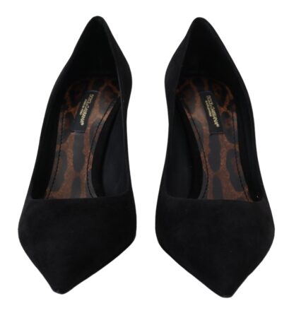 Dolce & Gabbana - Elegant Black Suede Stiletto Heels Pumps