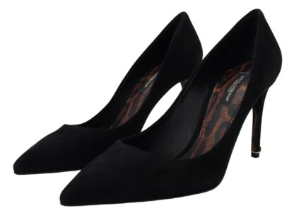 Dolce & Gabbana - Elegant Black Suede Stiletto Heels Pumps