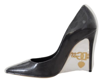 Dolce & Gabbana - Elegant Black Gold Detail Heels Pumps