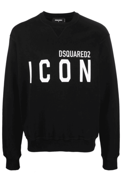 Dsquared² - Elegant Black Cotton Sweater with Contrast Design