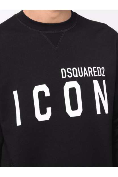 Dsquared² - Elegant Black Cotton Sweater with Contrast Design