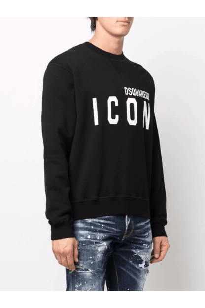 Dsquared² - Elegant Black Cotton Sweater with Contrast Design