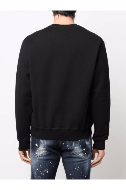 Dsquared² - Elegant Black Cotton Sweater with Contrast Design