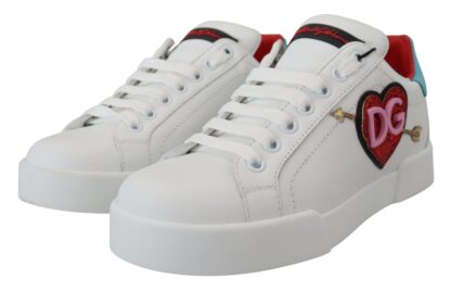 Dolce & Gabbana - Elegant White Portofino Leather Sneakers