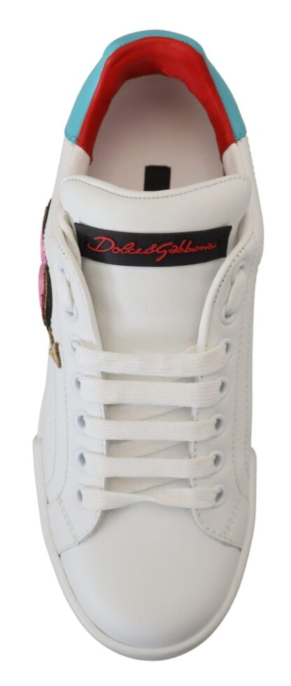 Dolce & Gabbana - Elegant White Portofino Leather Sneakers