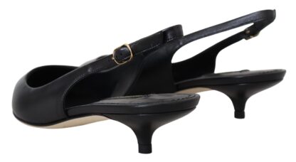 Dolce & Gabbana - Elegant Black Leather Slingback Pumps