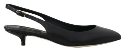 Dolce & Gabbana - Elegant Black Leather Slingback Pumps