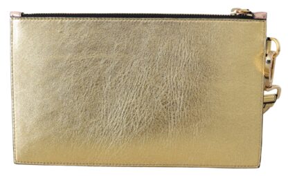 Versace - Versace Bronze Leather Zip Small Pouch Women's Bag