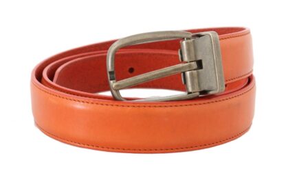 Dolce & Gabbana - Dolce & Gabbana Orange Leather Gold Buckle Men's Belt