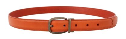 Dolce & Gabbana - Dolce & Gabbana Orange Leather Gold Buckle Men's Belt