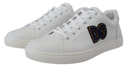 Dolce & Gabbana - Elegant White Leather Men's Sneakers