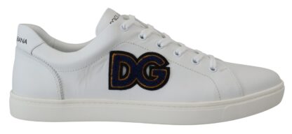 Dolce & Gabbana - Elegant White Leather Men's Sneakers