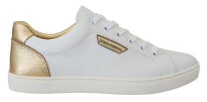 Dolce & Gabbana - Elegant White Leather Low Top Sneakers