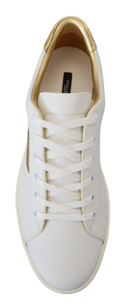 Dolce & Gabbana - Elegant White Leather Low Top Sneakers