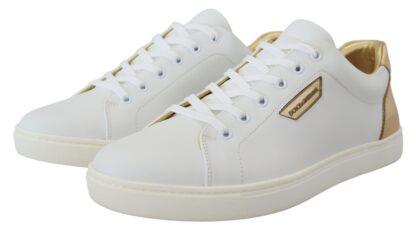 Dolce & Gabbana - Elegant White Leather Low Top Sneakers