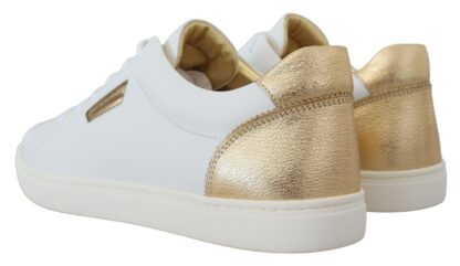 Dolce & Gabbana - Elegant White Leather Low Top Sneakers