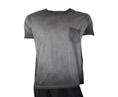 Saint Laurent - Saint Laurent Men's Grey Dyed Fine Knit Cotton T-Shirt