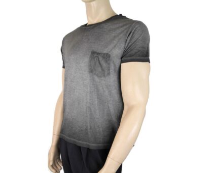 Saint Laurent - Saint Laurent Men's Grey Dyed Fine Knit Cotton T-Shirt