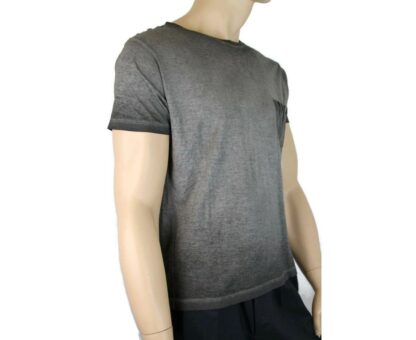 Saint Laurent - Saint Laurent Men's Grey Dyed Fine Knit Cotton T-Shirt