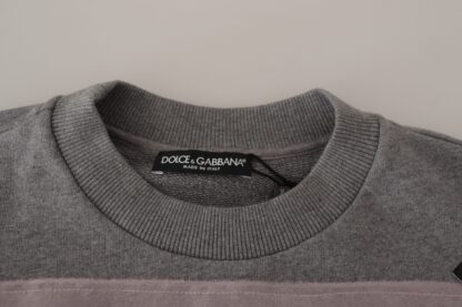 Dolce & Gabbana - Chic Grey Cotton Heart Tee with Bell Sleeves