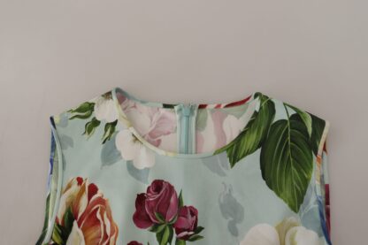 Dolce & Gabbana - Chic Round Neck Sleeveless Tank with Tropical Rose Print