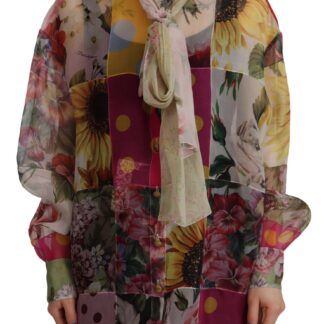 Dolce & Gabbana - Silk Baroque Floral Round Neck Blouse