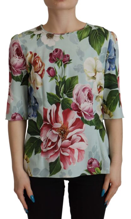 Dolce & Gabbana - Floral Elegance Round Neck Blouse