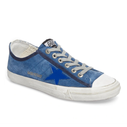 Golden Goose - Elegant Blue Suede Low Sneakers with Star Accent