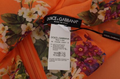 Dolce & Gabbana - Elegant Floral Silk Blouse with Back Zipper