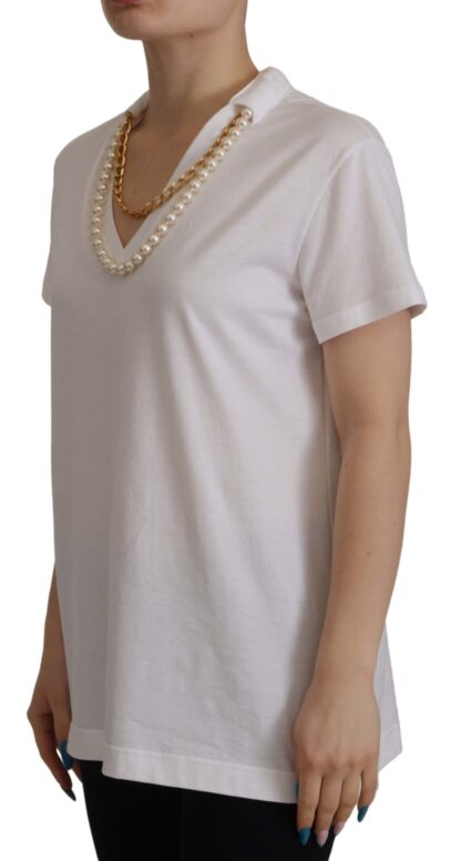 Dolce & Gabbana - Stunning V-Neckline Logo Embellished Tee