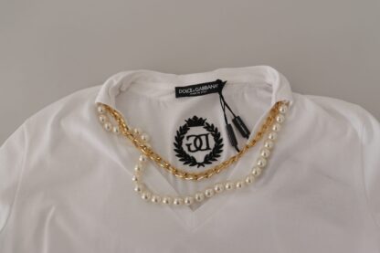 Dolce & Gabbana - Stunning V-Neckline Logo Embellished Tee