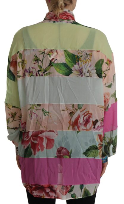 Dolce & Gabbana - Elegant Floral Patchwork Silk Blouse