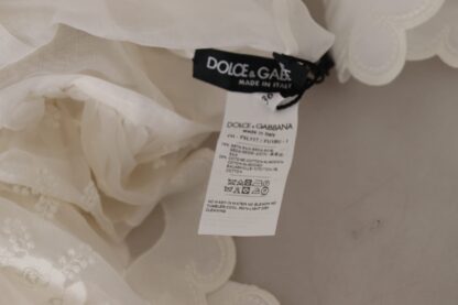 Dolce & Gabbana - Elegant White Lace Silk-Cotton Top