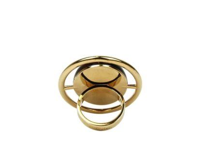 Saint Laurent - Women's Oval Brown Tortoise Shell Gold Ring