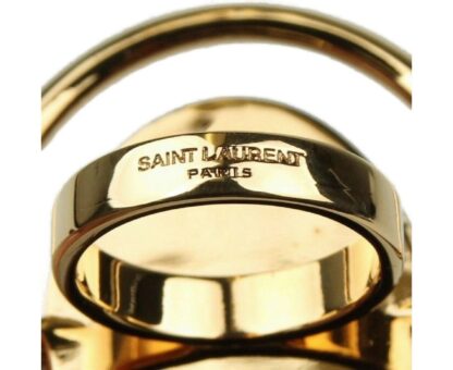 Saint Laurent - Women's Oval Brown Tortoise Shell Gold Ring