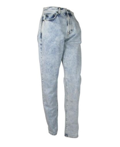 Saint Laurent - Women's Blue Cotton Snow Wash Denim Jeans