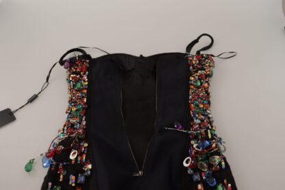 Dolce & Gabbana - Multicolor Sleeveless Bustier Jeweled Spring Top