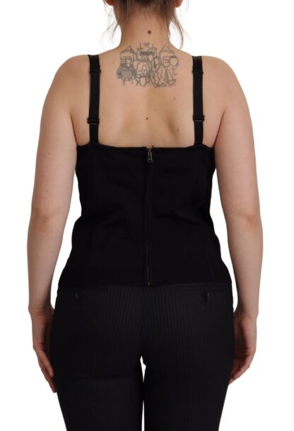 Dolce & Gabbana - Elegant Black Viscose Bustier Corset Top